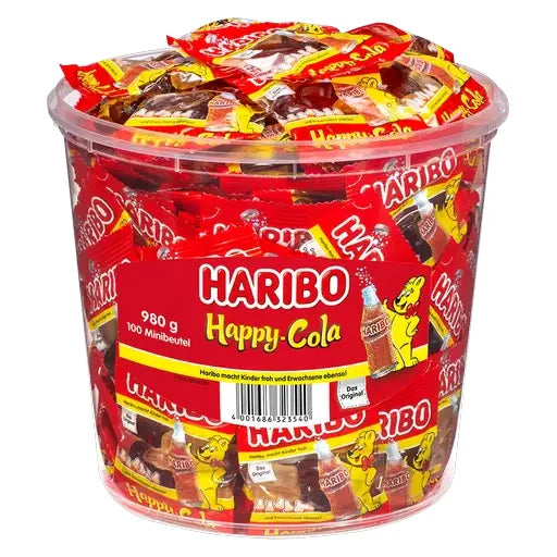 Haribo Happy- Cola Minis Karneval - 100 Minibeutel - 1 kg